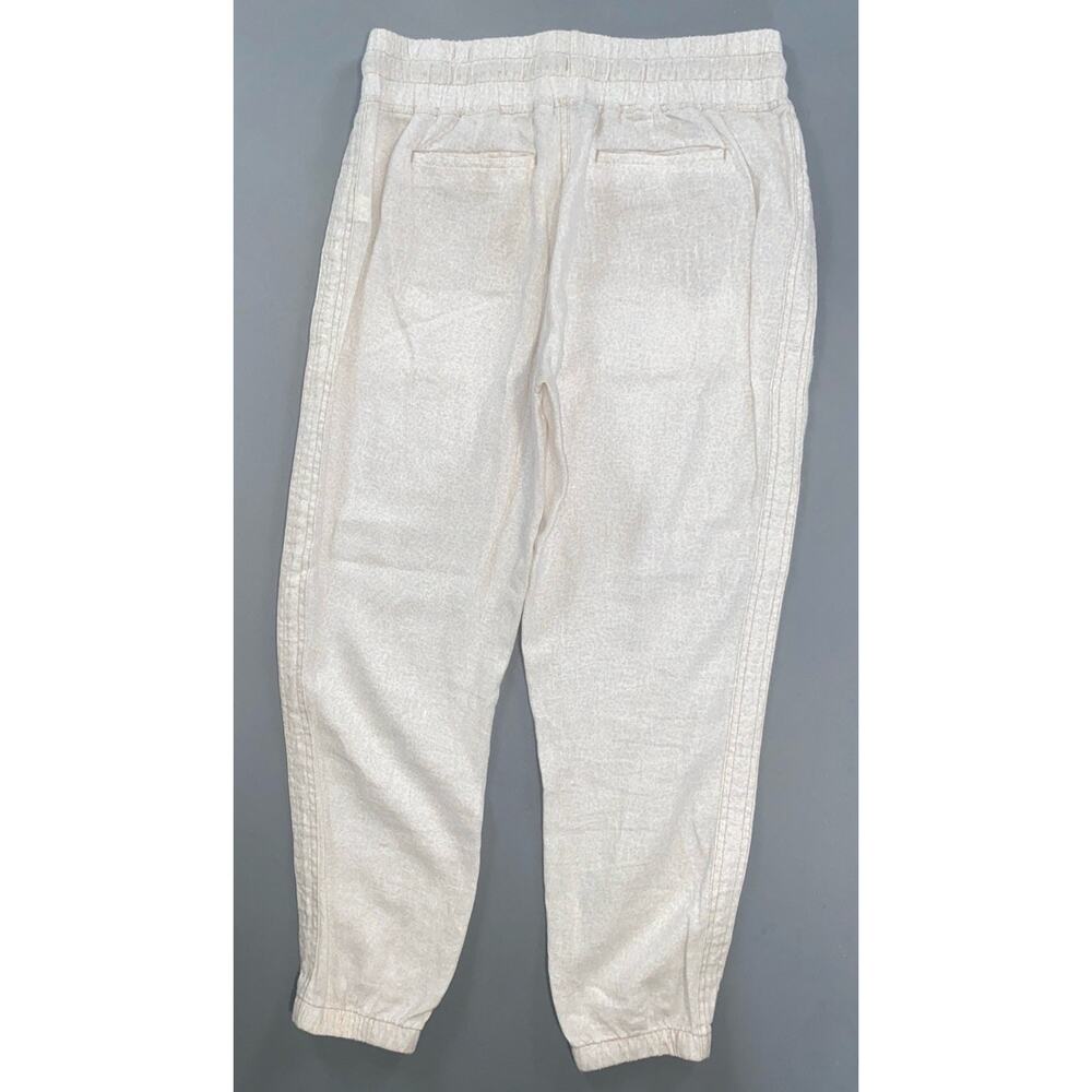 Athleta 988237 Women's Cabo Linen Jogger Pants in Neutral Camo. Size 8, EUC! - Picture 4 of 5